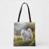 Samoyed Elegant Schouder Canvas tas (Voorkant)