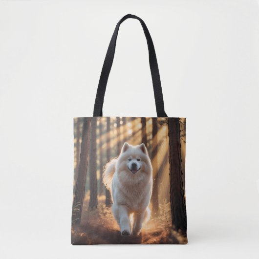 Samoyed Elegant Schouder Canvas tas (Voorkant)