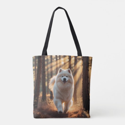 Samoyed Elegant Schouder Canvas tas (Achterkant)