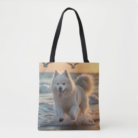 Samoyed Elegant Schouder Canvas tas (Voorkant)