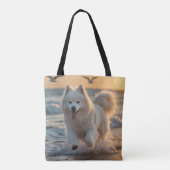 Samoyed Elegant Schouder Canvas tas (Achterkant)