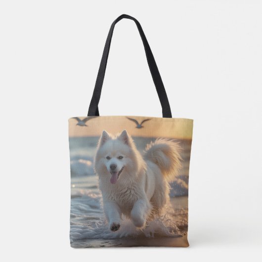 Samoyed Elegant Schouder Canvas tas (Achterkant)