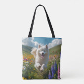 Samoyed Elegant Schouder Canvas tas (Achterkant)