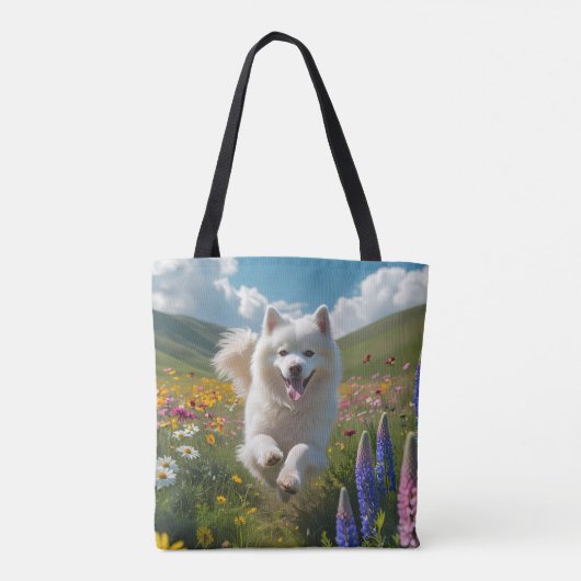 Samoyed Elegant Schouder Canvas tas (Achterkant)