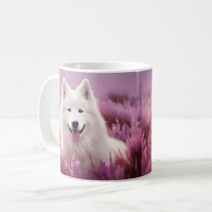 Samoyed en heide koffiemok