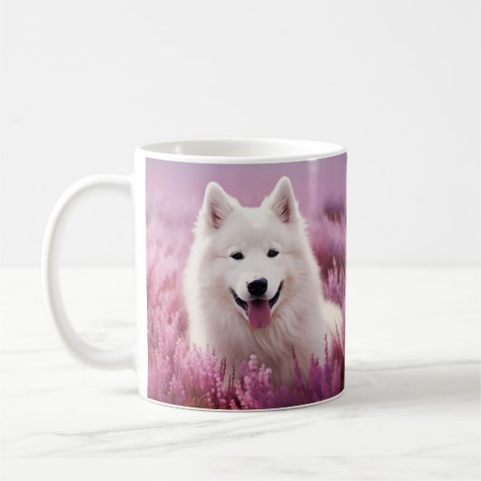 Samoyed en heide koffiemok (Links)