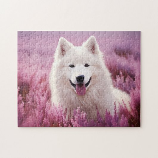 Samoyed en heide legpuzzel (Horizontaal)