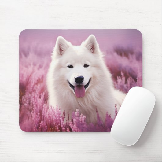 Samoyed en heide muismat (Met muis)