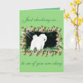 Samoyed Enmoegement Wenskaart;Design van Lee Kaart (Gele Bloem)