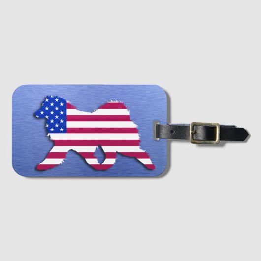 Samoyed Flag Air Freshener Bagagelabel (Voorkant (horizontaal))