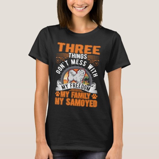 Samoyed Freedom Family Samoyed T-shirt (Voorkant)