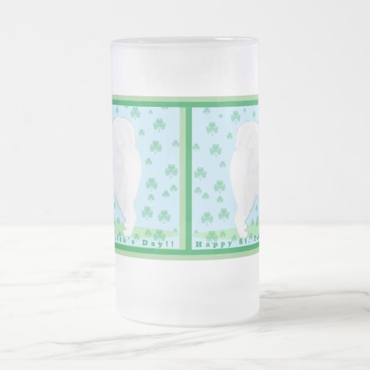 Samoyed Frosted Mok 16 oz; St. Pat Day! (Center)