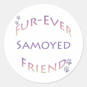 Samoyed Furever Vriend Ronde Sticker