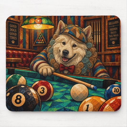 Samoyed, Geometrisch Mozaïek Muismat (Voorkant)