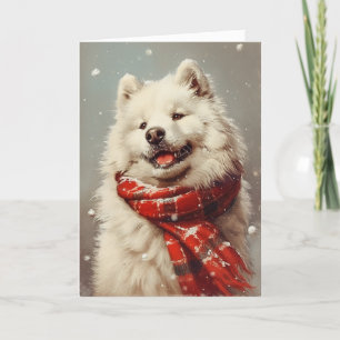 Samoyed  gepersonaliseerde kerst feestdagen kaart