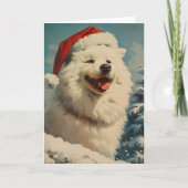 Samoyed  gepersonaliseerde kerst feestdagen kaart (Voorkant)