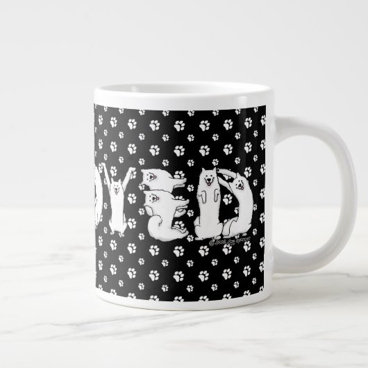 Samoyed gespeld in Samoyed Dog Letters Grote Koffiekop (Rechts)