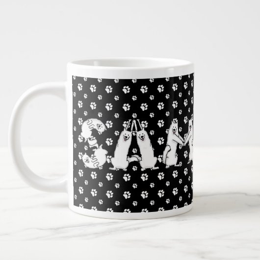 Samoyed gespeld in Samoyed Dog Letters Grote Koffiekop (Links)