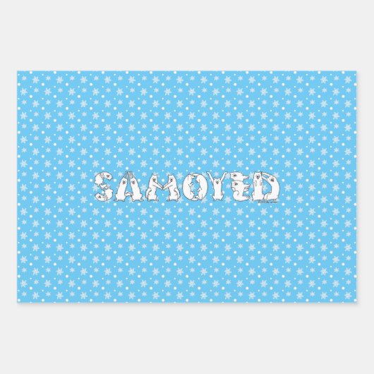 Samoyed gespeld in Samoyed Dogs Letters Funny Inpakpapier Vel (Voorkant 3)