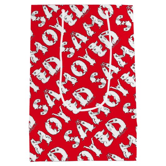 Samoyed gespeld in Samoyed Dogs Letters Funny Medium Cadeauzakje (Achterkant)