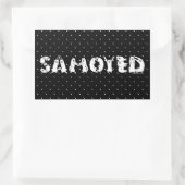 Samoyed gespeld in Samoyed Dogs Letters Funny Rechthoekige Sticker (Tas)