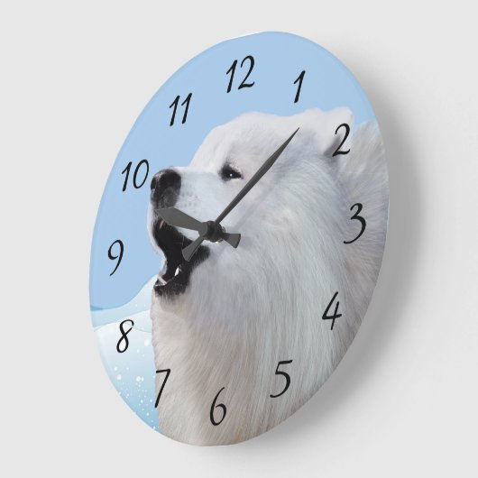 Samoyed grote acrylwand grote klok (Hoek)