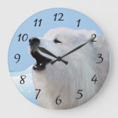 Samoyed grote acrylwand grote klok (Voorkant)