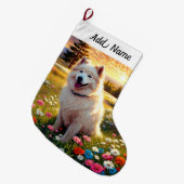 Samoyed Grote Kerstsok (Voorkant (Hangend))