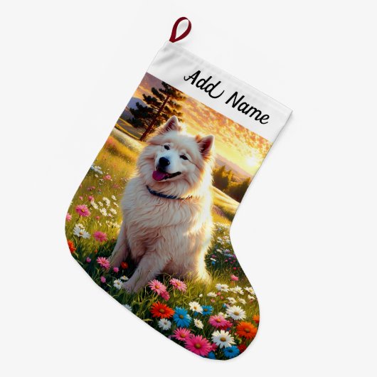 Samoyed Grote Kerstsok (Voorkant (Hangend))