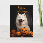 Samoyed Halloween Kaart (Voorkant)