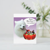 Samoyed Halloween-Snoep Briefkaart (Staand voorkant)