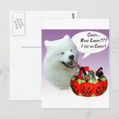 Samoyed Halloween-Snoep Briefkaart (Voorkant / Achterkant)