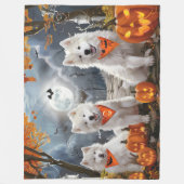 Samoyed Halloween Spoken Fleece Deken (Voorkant)
