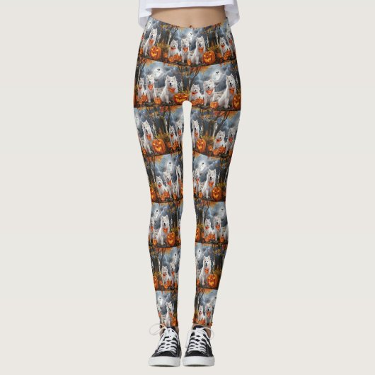 Samoyed Halloween Spoken Leggings (Voorkant)