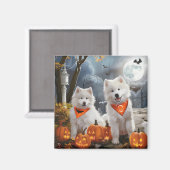 Samoyed Halloween Spoken Magneet (Voorkant / Achterkant)