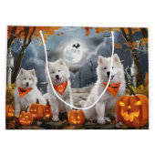 Samoyed Halloween Spooky Groot Cadeauzakje (Achterkant)