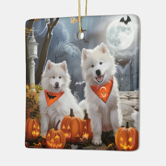 Samoyed Halloween Spooky Keramisch Ornament (Links)