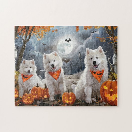 Samoyed Halloween Spooky Legpuzzel (Horizontaal)