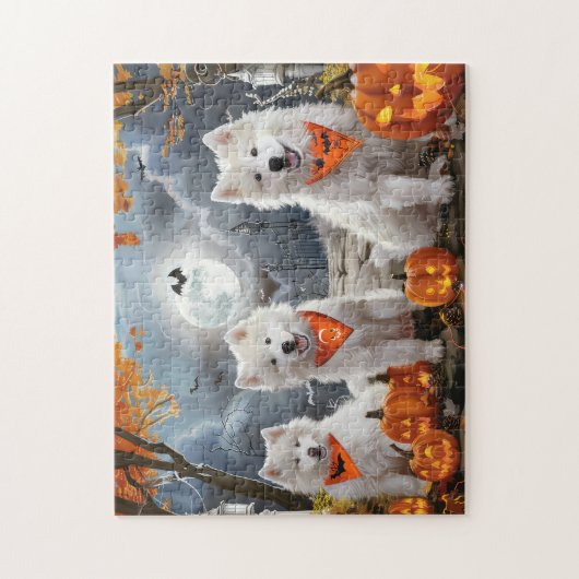 Samoyed Halloween Spooky Legpuzzel (Verticaal)