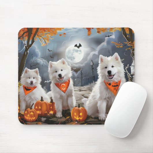 Samoyed Halloween Spooky Muismat (Met muis)