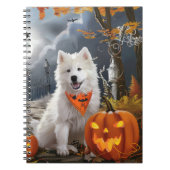 Samoyed Halloween Spooky Notitieboek (Voorkant)