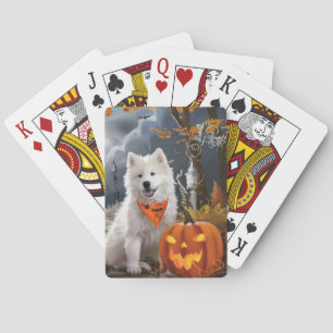 Samoyed Halloween Spooky Pokerkaarten