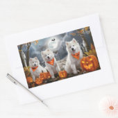 Samoyed Halloween Spooky Rechthoekige Sticker (Envelop)