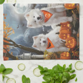 Samoyed Halloween Spooky Theedoek (Gevouwen)