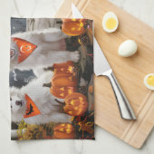Samoyed Halloween Spooky Theedoek (Quarter Fold)