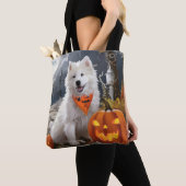Samoyed Halloween Spooky Tote Bag (Dichtbij)