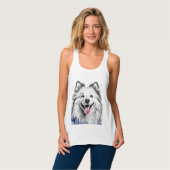 Samoyed Happy Face Dog Tanktop (Volledige Voorkant)
