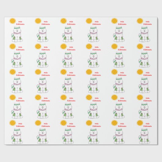 Samoyed Hawaiian Kerstmis Cadeaupapier (Vlak)