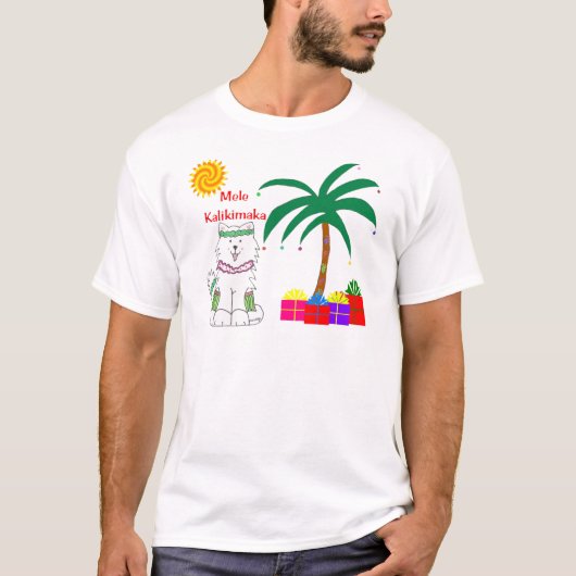 Samoyed Hawaiian Kerstmis T-shirt (Voorkant)