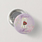 Samoyed Heart mama Ronde Button 3,2 Cm (Voorkant /achterkant)